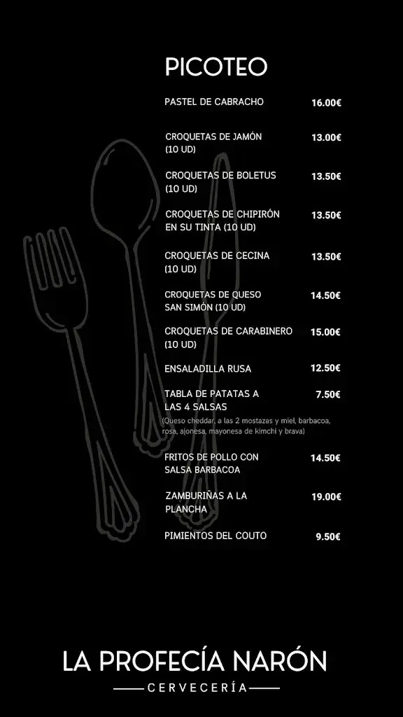 Menu_La Profecia Cerveceria_Narón_image_1