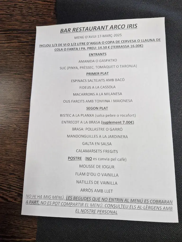 Menu_Restaurant Arco Iris_Canovelles_image_1