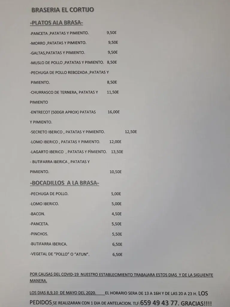 Menu_Bar El Cortijo_Canovelles_image_1