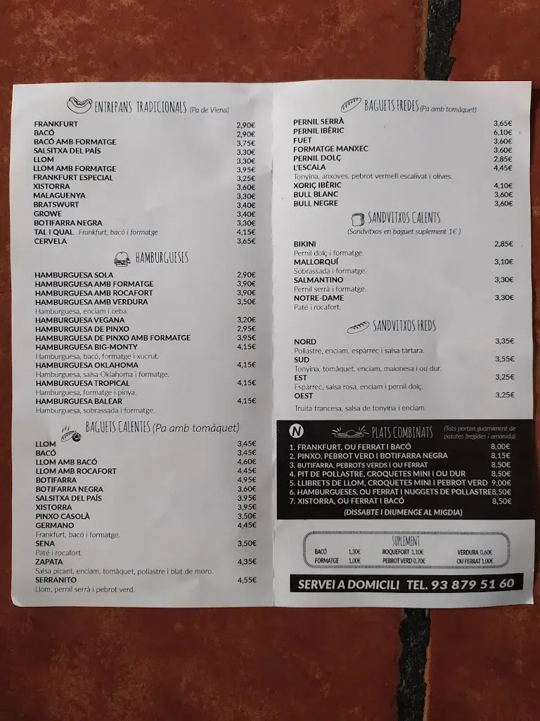 Menu_Restaurant la Baguetina_Canovelles_image_4