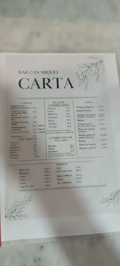 Menu_Can Miquel_Castellet i la Gornal_immagine_1