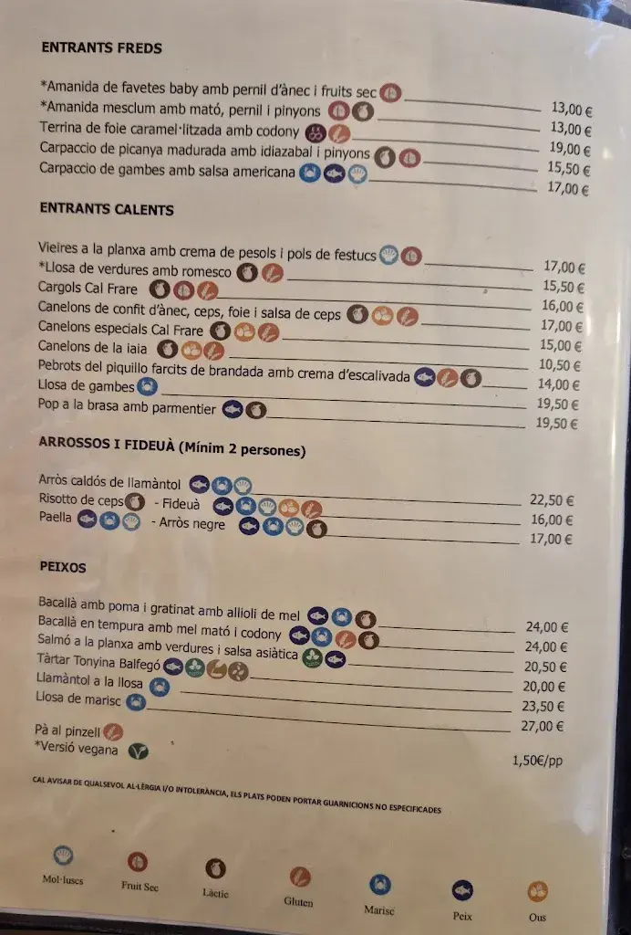 Menu_Restaurant Cal Frare de Maians_Castellfollit del Boix_image_1