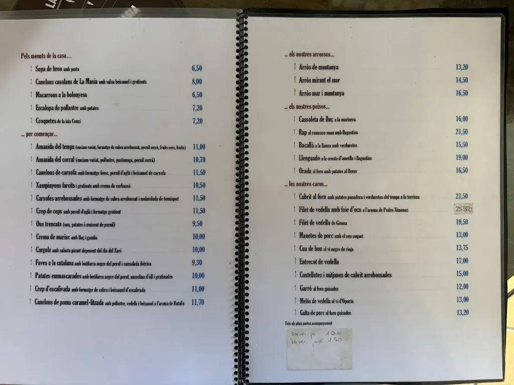 Menu_Restaurant la Masia_Castellcir_image_2