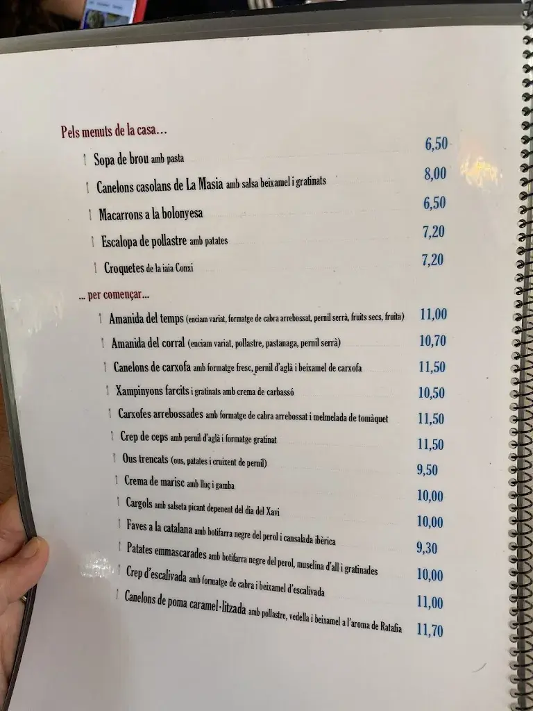 Menu_Restaurant la Masia_Castellcir_image_3