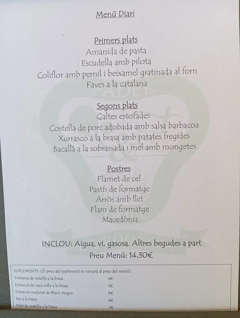Menu_Restaurante & Golf La Roqueta_Castellgalí_image_2