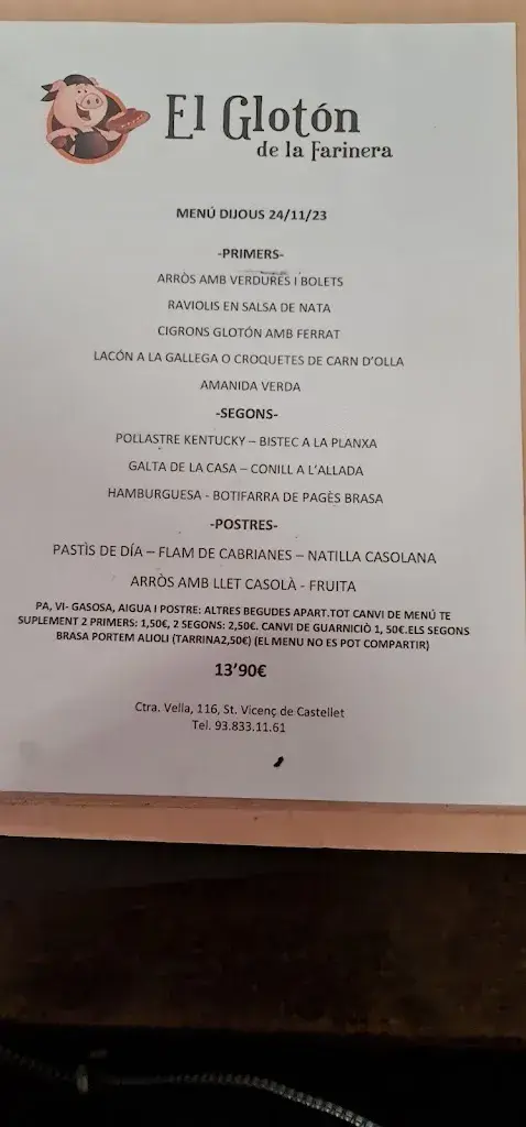 Menu_El Glotón de La Farinera_Castellgalí_image_2