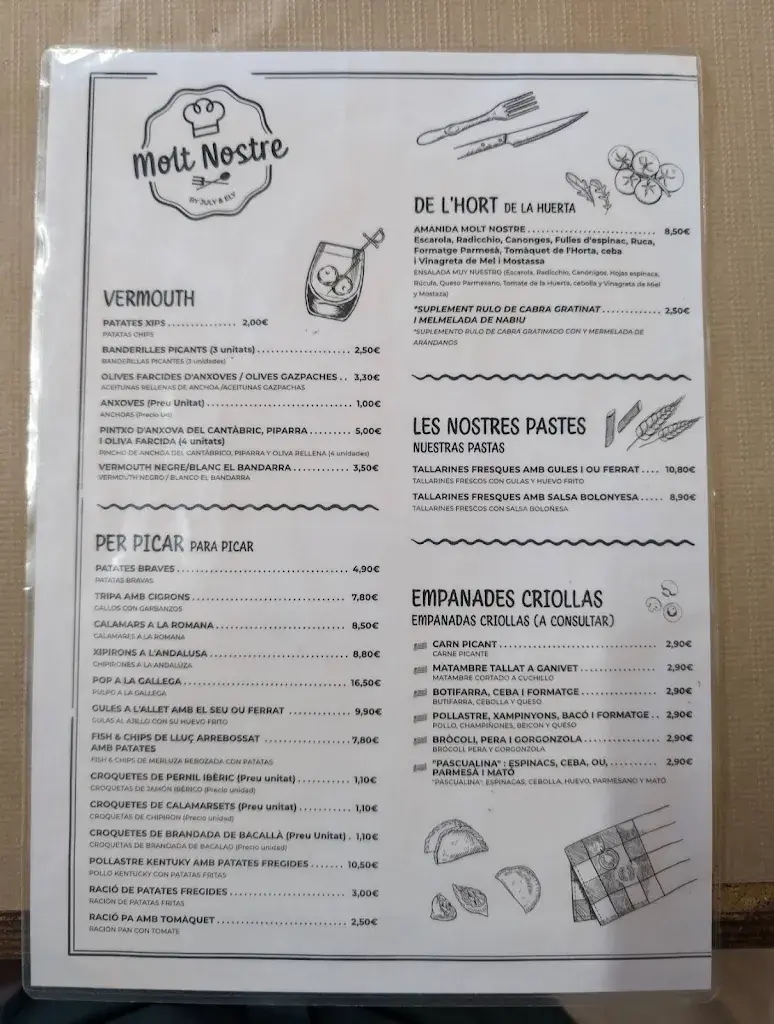 Menu_Bar Molt Nostre _Castellví de la Marca_immagine_2