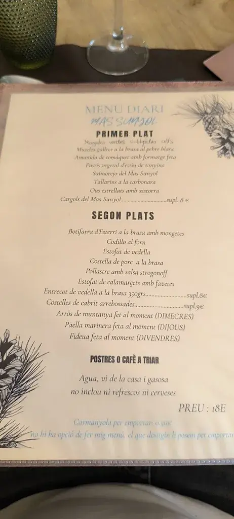 Menu_Restaurant Mas Sunyol_Castellví de Rosanes_immagine_4