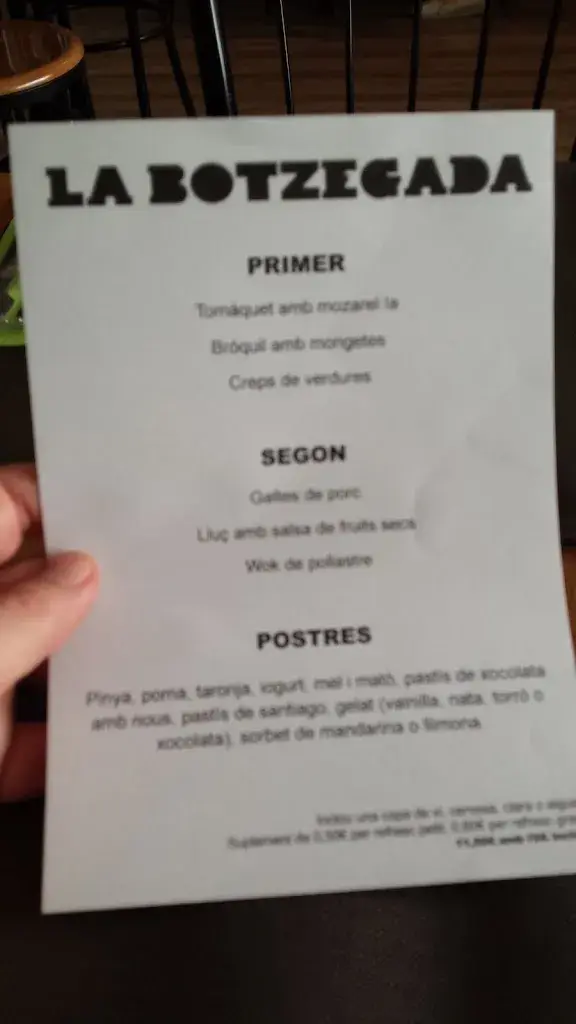 Menu_La Botzegada_Castellbisbal_image_1