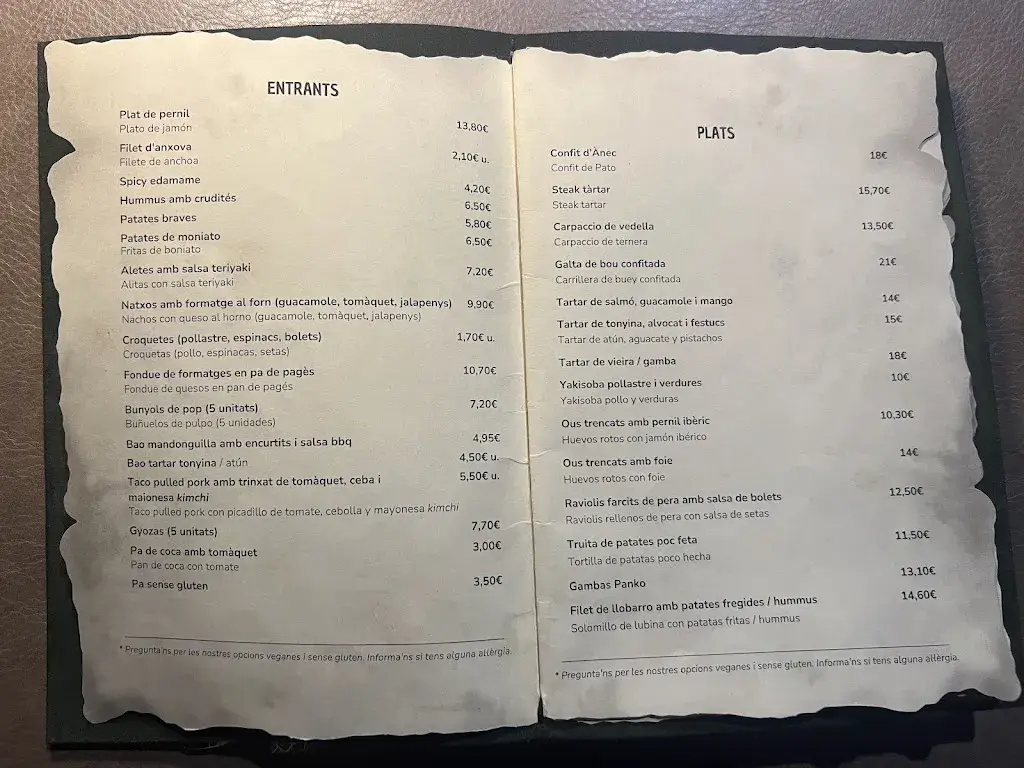 Menu_Diver's restaurant_Castellbisbal_image_1