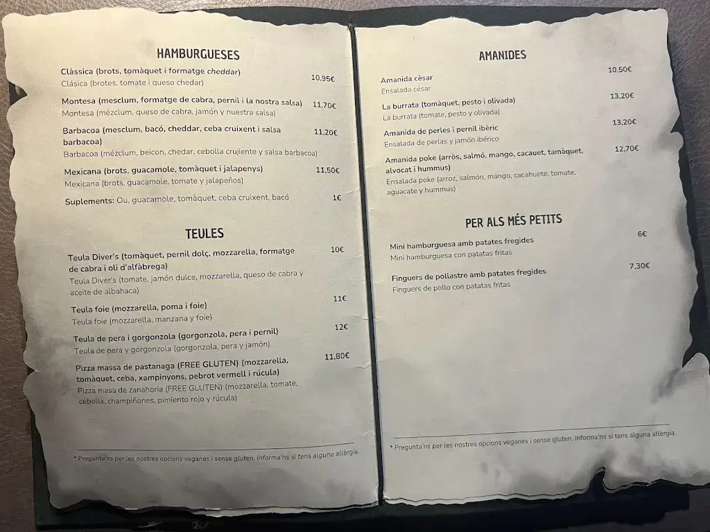 Menu_Diver's restaurant_Castellbisbal_image_2