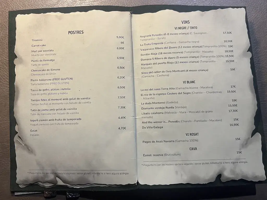 Menu_Diver's restaurant_Castellbisbal_image_3