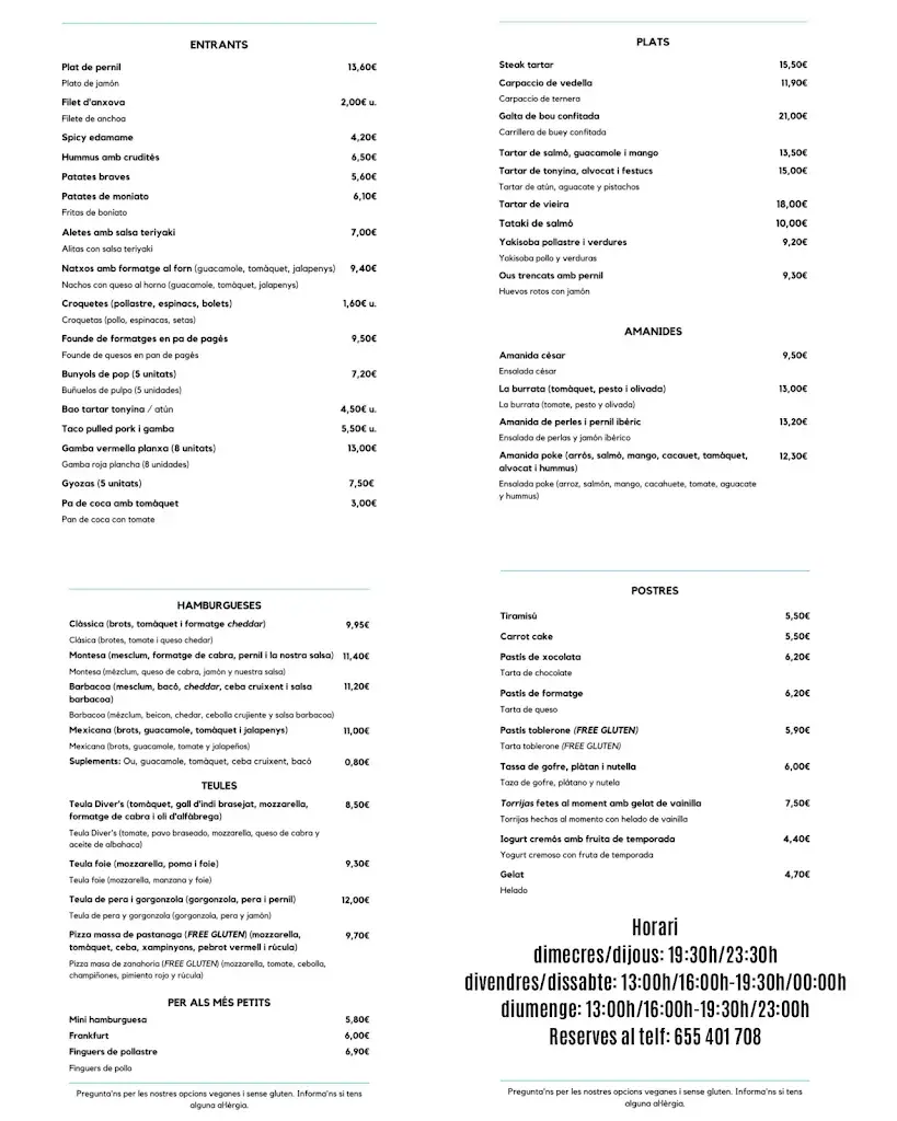 Menu_Diver's restaurant_Castellbisbal_image_4