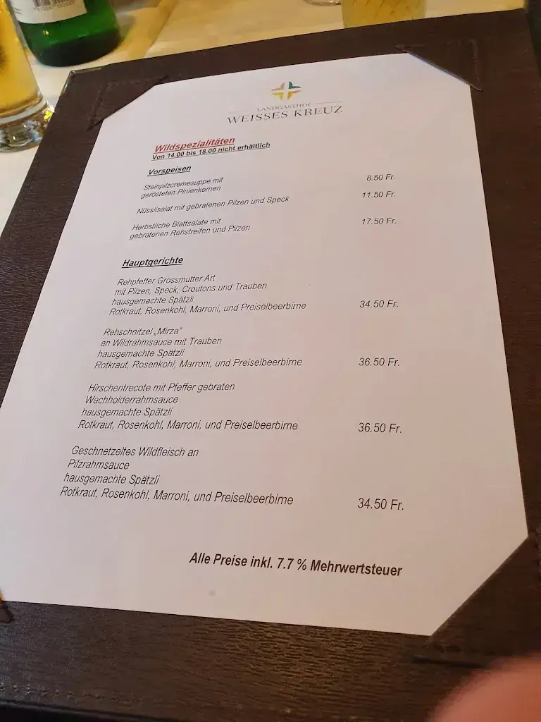 Landgasthof Weisses Kreuz restaurant in Leuggern