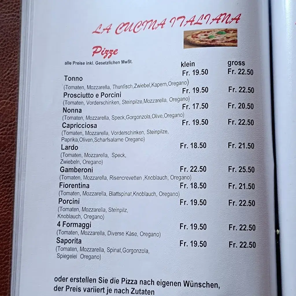 La Cucina Italiana Restaurant Baselstab_Meinisberg_menu_image_1