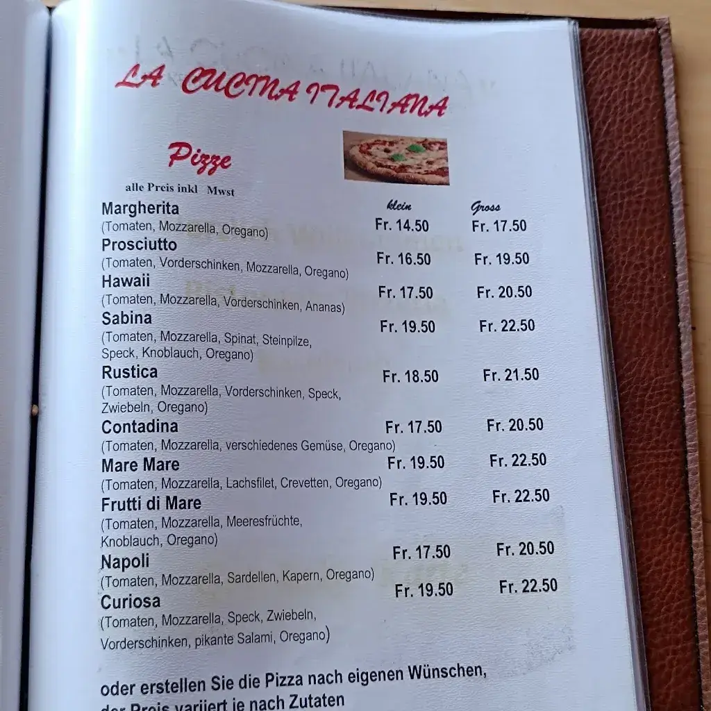 Menu_La Cucina Italiana Restaurant Baselstab_Meinisberg_image_2