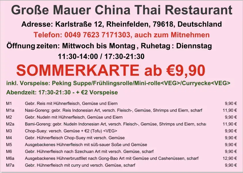 Menu_Große Mauer China Restaurant - Rheinfelden _Germany_image_2