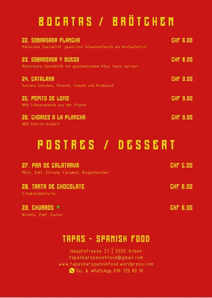 Menu_TAPAS SPANISH FOOD_Arbon_image_2