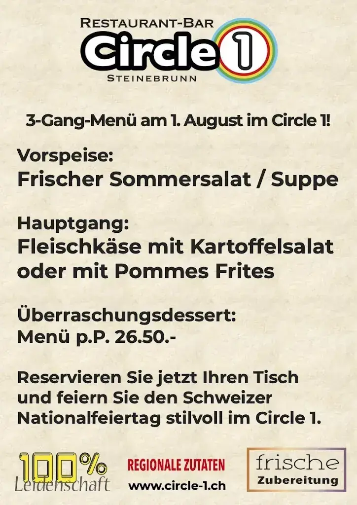 Menu_Circle 1 Restaurant - Bar d'Oase vo Steinebrunn_Steinebrunn_image_2