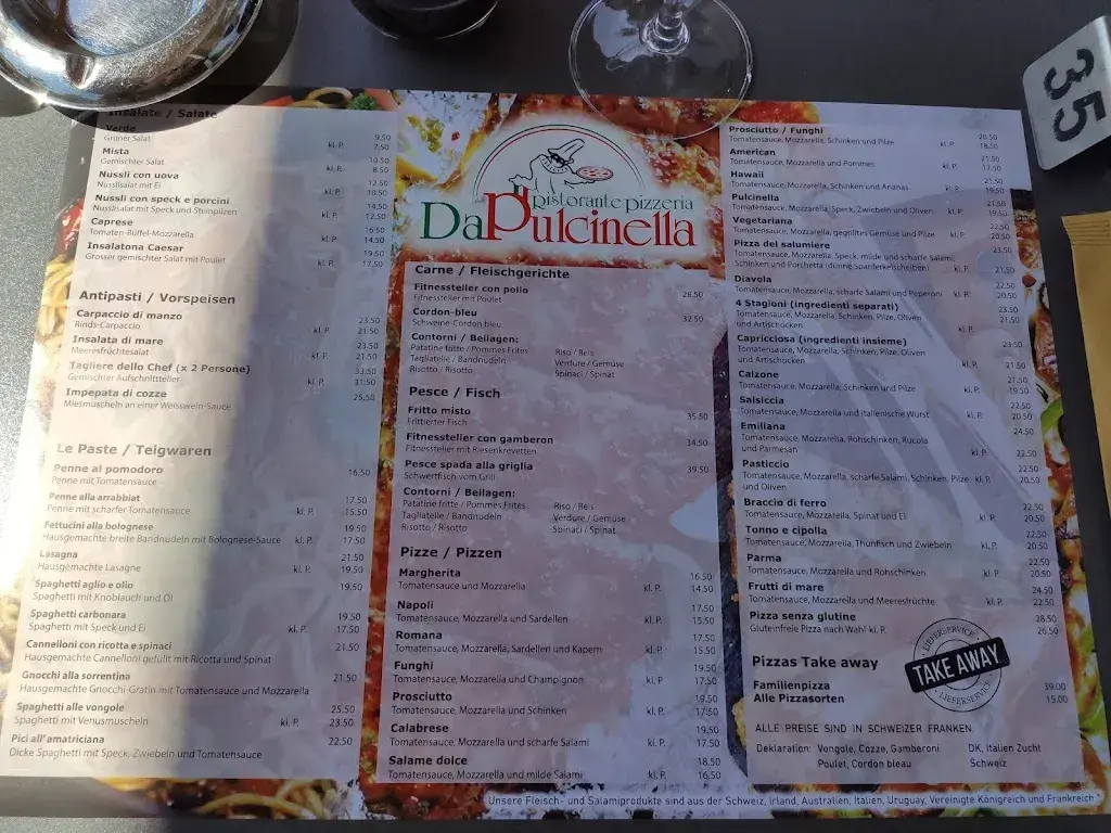 Menu_Restaurant Pizzeria Da Pulcinella_Diessenhofen_immagine_2