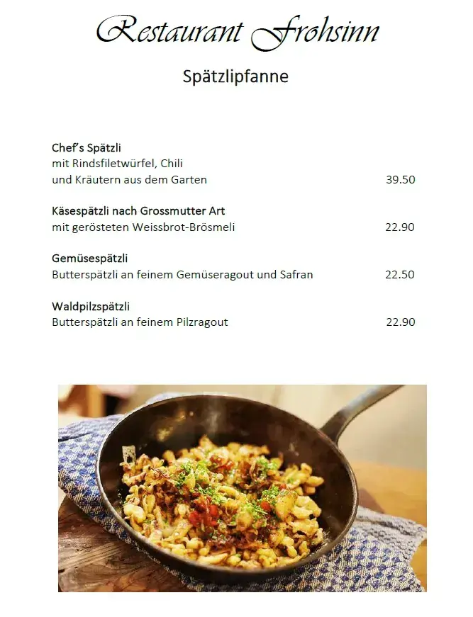 Menu_Restaurant, Catering & Apéro`s Frohsinn Frauenfeld_Frauenfeld_immagine_3