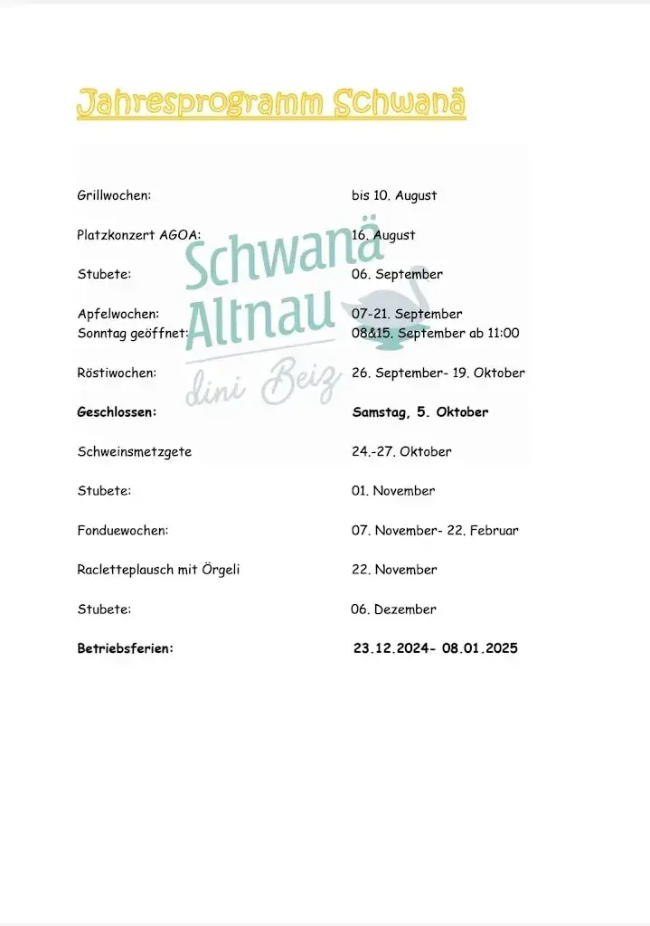 Schwanä "dini Beiz" ristorante a Altnau