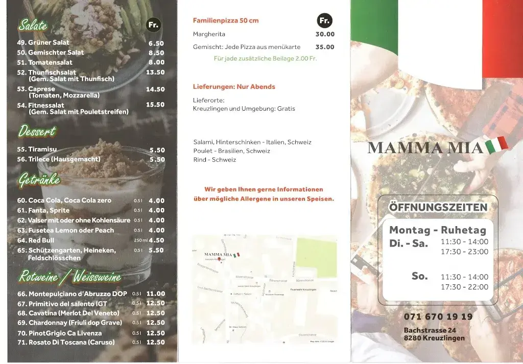 Menu_MAMMA MIA_Kreuzlingen_imagen_2