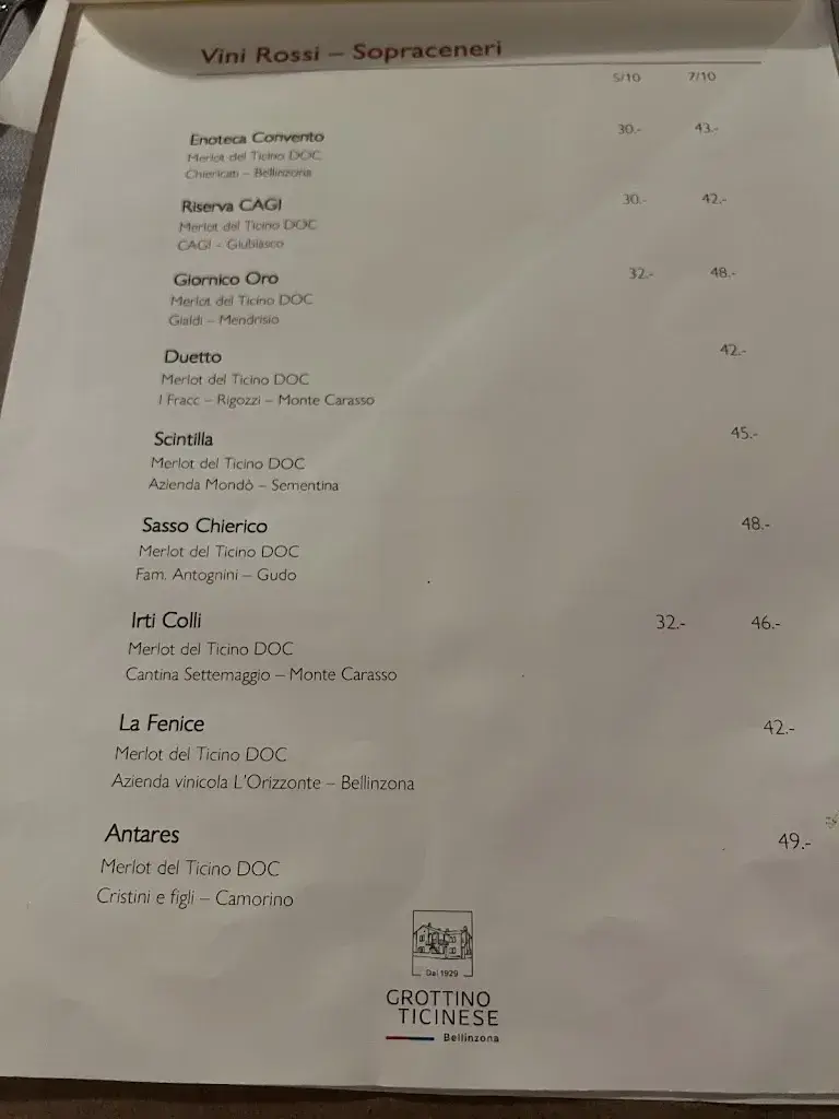 Menu_Ristorante Grottino Ticinese_Bellinzona_imagen_3