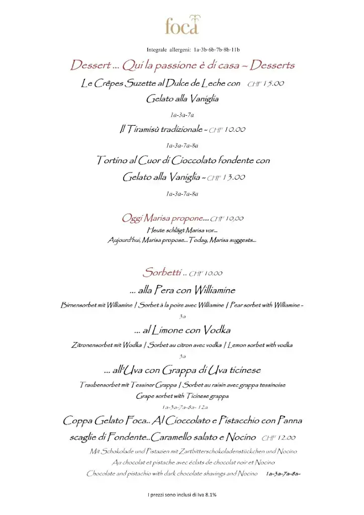 Ristorante Foca restaurant à Bellinzona