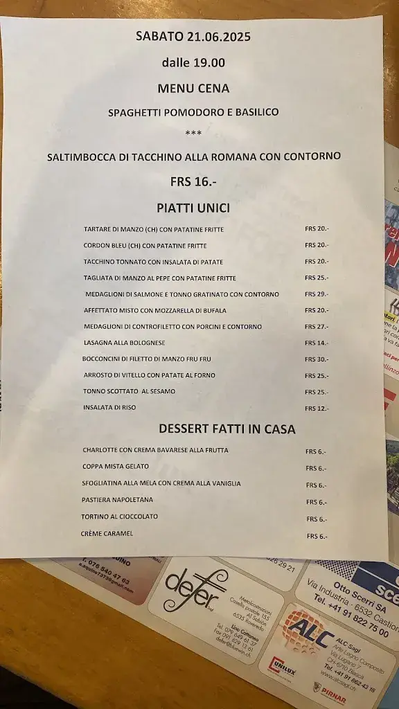 Menu_Ristorante Osteria della Vecchia Segheria_Cadenazzo_image_1