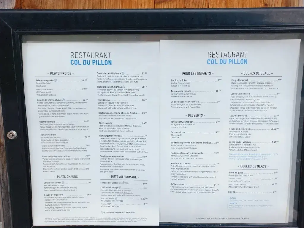 Menu_Restaurant Col du Pillon_Les Diablerets_imagen_4