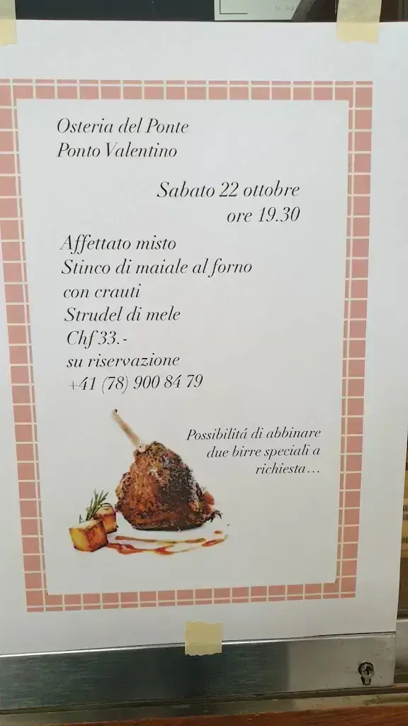 Osteria del Ponte da "Amici Ponto Vive" Restaurant in Ponto Valentino