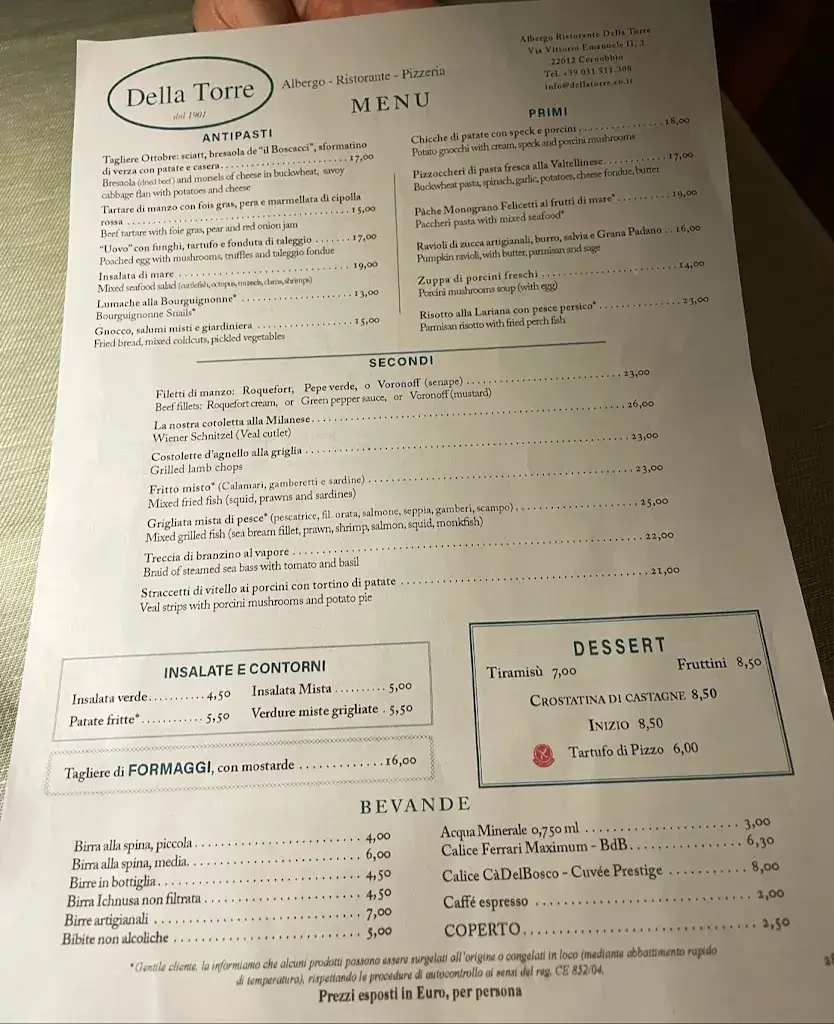 Albergo Ristorante Della Torre_Italy_menu_image_1