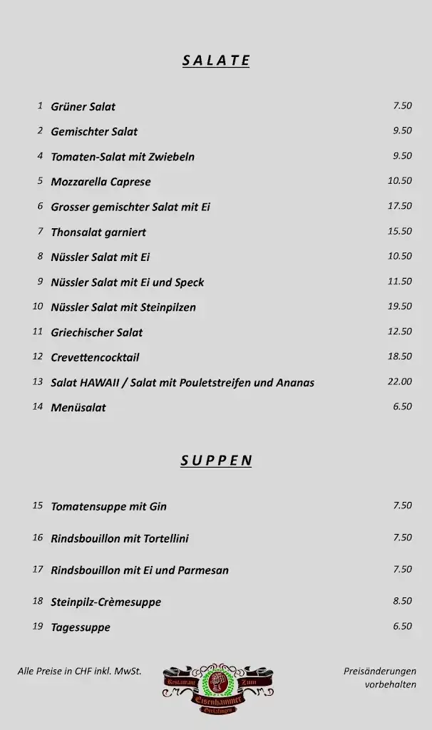 Menu_Restaurant Eisenhammer Gerlafingen / Seit 1841_Gerlafingen_image_4