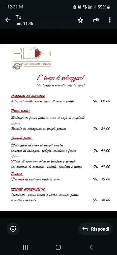 RED Restaurant, Pollegio restaurant in Pollegio