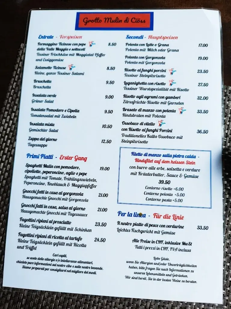 Grotto Mulin di ciöss restaurant in Arcegno