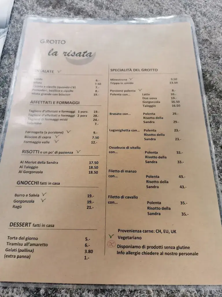 Grotto la Risata restaurant in Arcegno