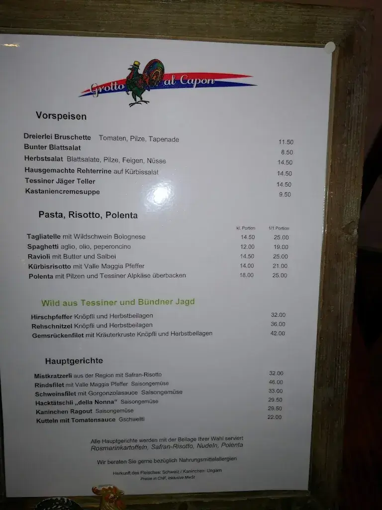 Menu_Grotto al Capon, Brione sopra Minusio_Brione sopra Minusio_immagine_4