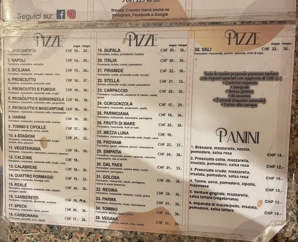 Menu_Osteria - Pizzeria Dal Paes, Quartino_Quartino_image_1