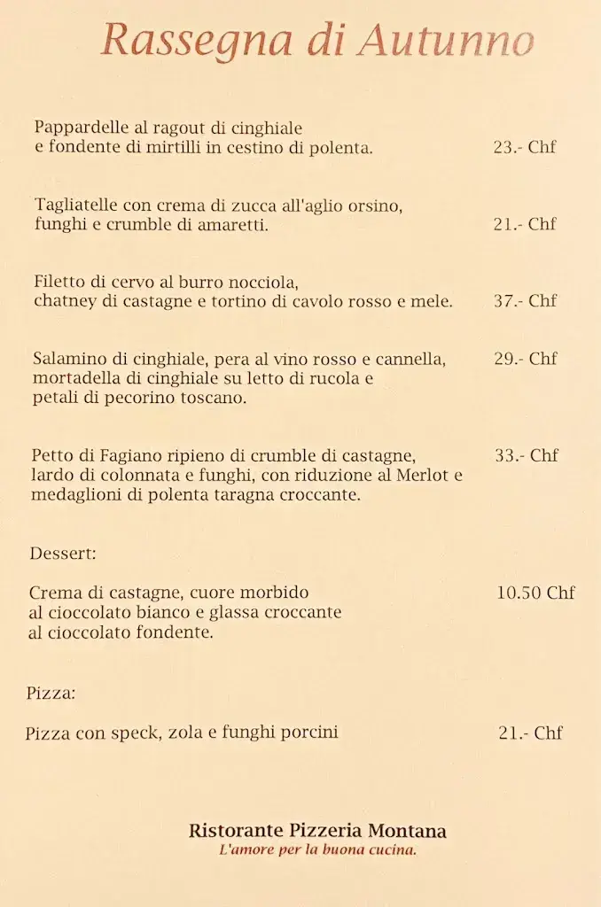 Ristorante Pizzeria Montana restaurant à Losone