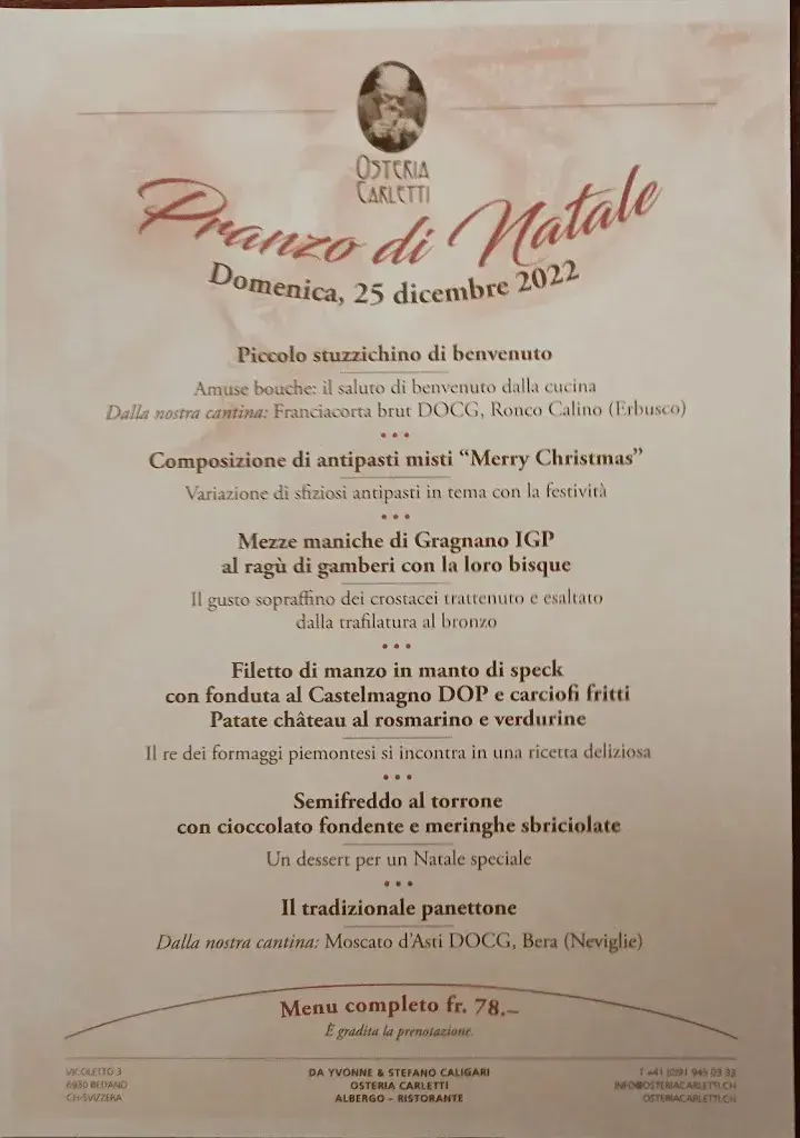 Albergo Ristorante Osteria Carletti restaurant in Bedano