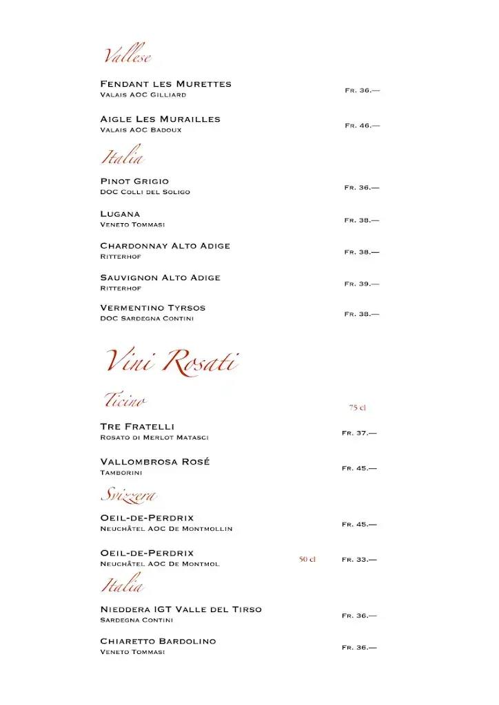 Menü_Ristorante - Pizzeria San Michele_Caslano_Bild_1