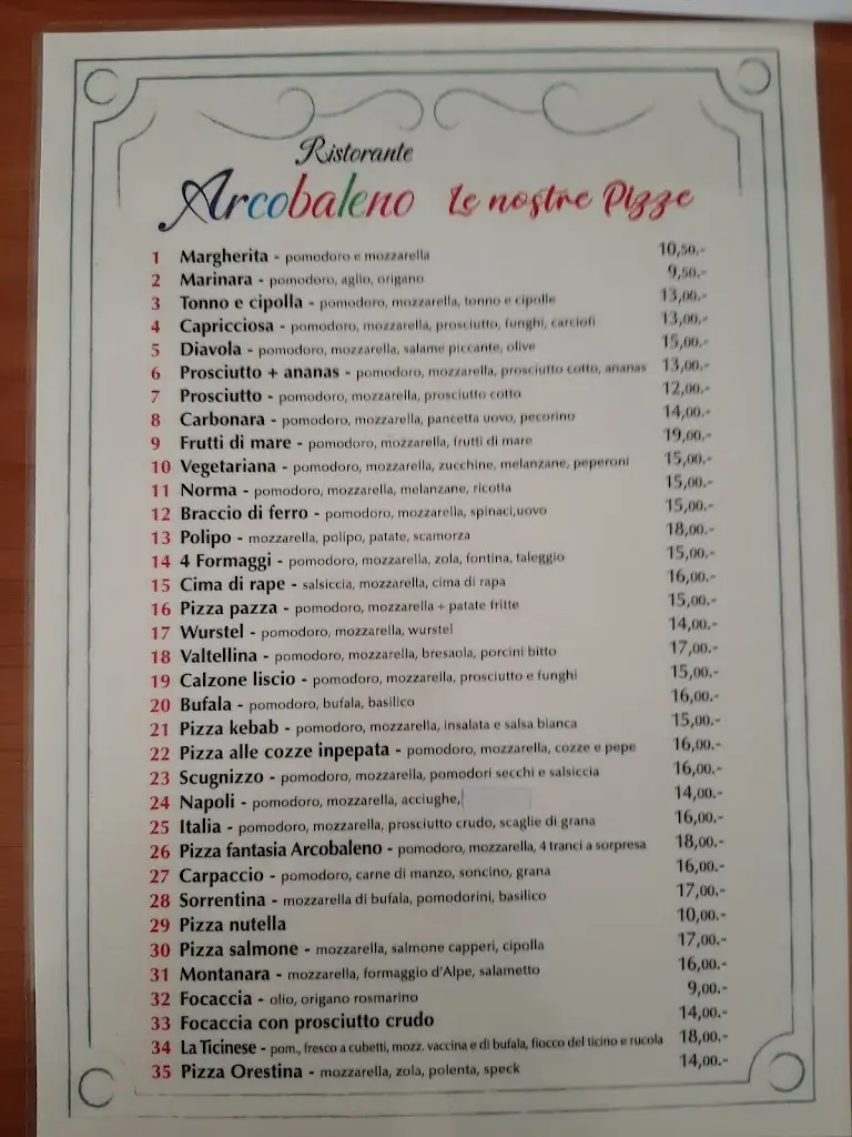 Menu_Ristorante-Pizzeria-Bar Arcobaleno_Caslano_immagine_3
