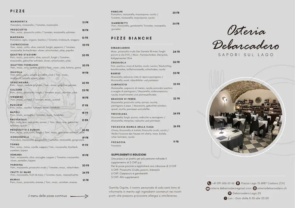 Osteria Debarcadero ristorante a Caslano