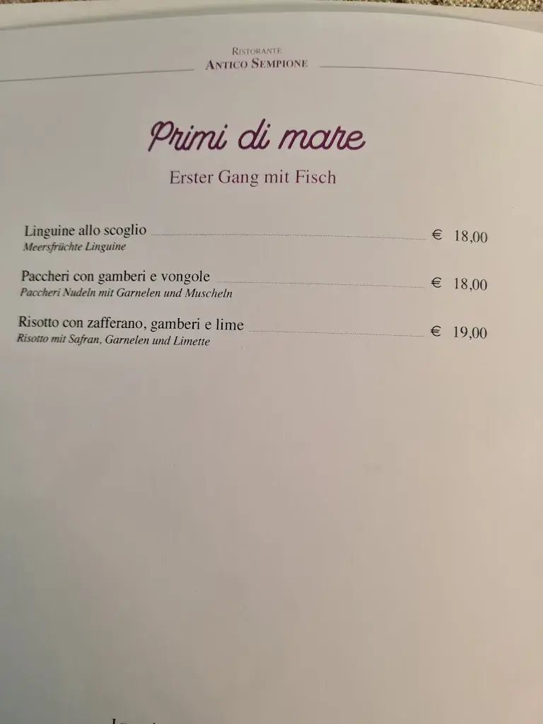 Menü_Ristorante Antico Sempione_Italy_Bild_3