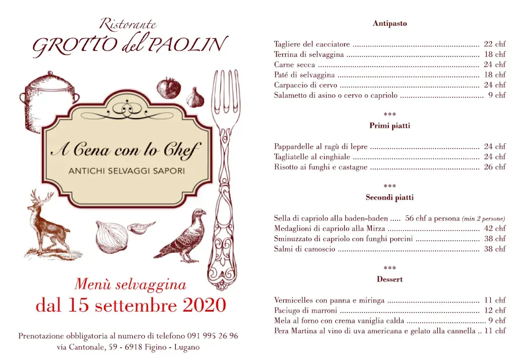 Grotto del Paolin restaurant à Lugano