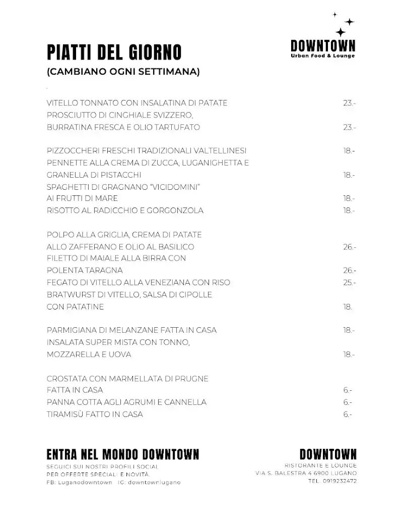 Menu_Downtown Lugano_Lugano_immagine_2
