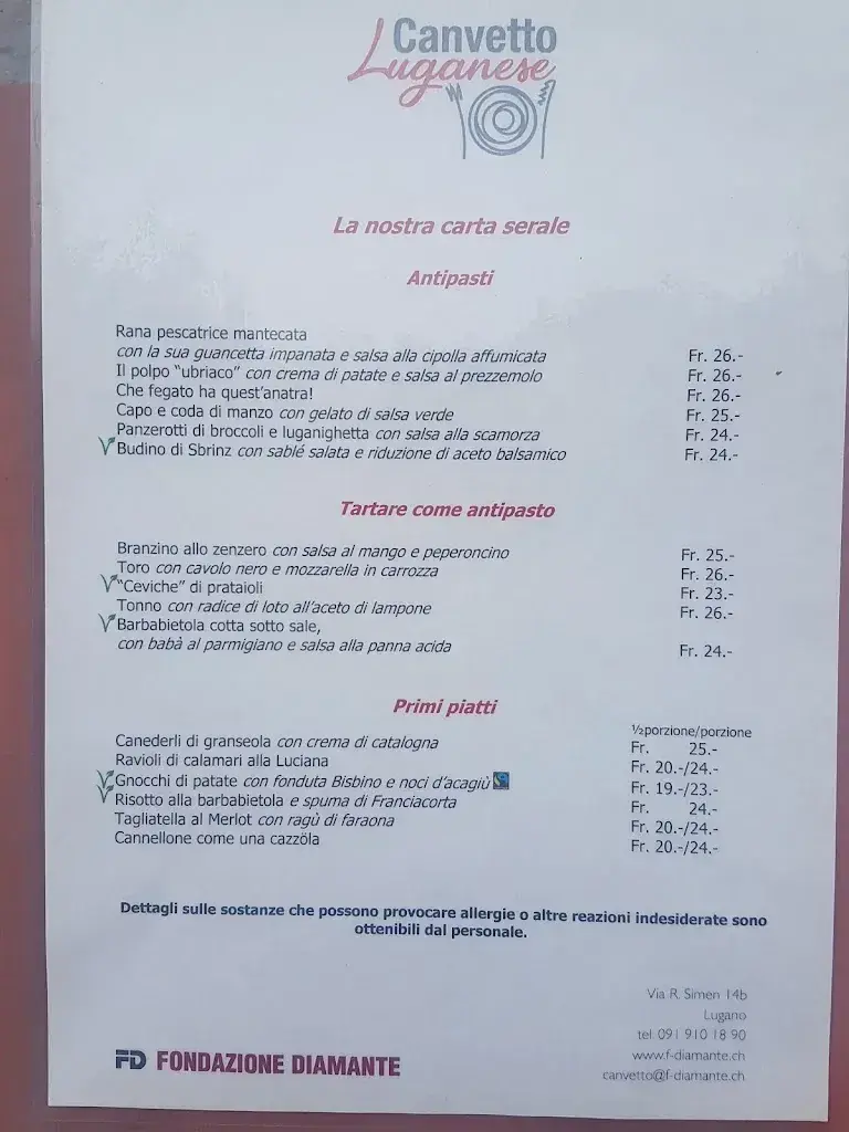 Menu_Canvetto Luganese - Fondazione Diamante_Lugano_immagine_2