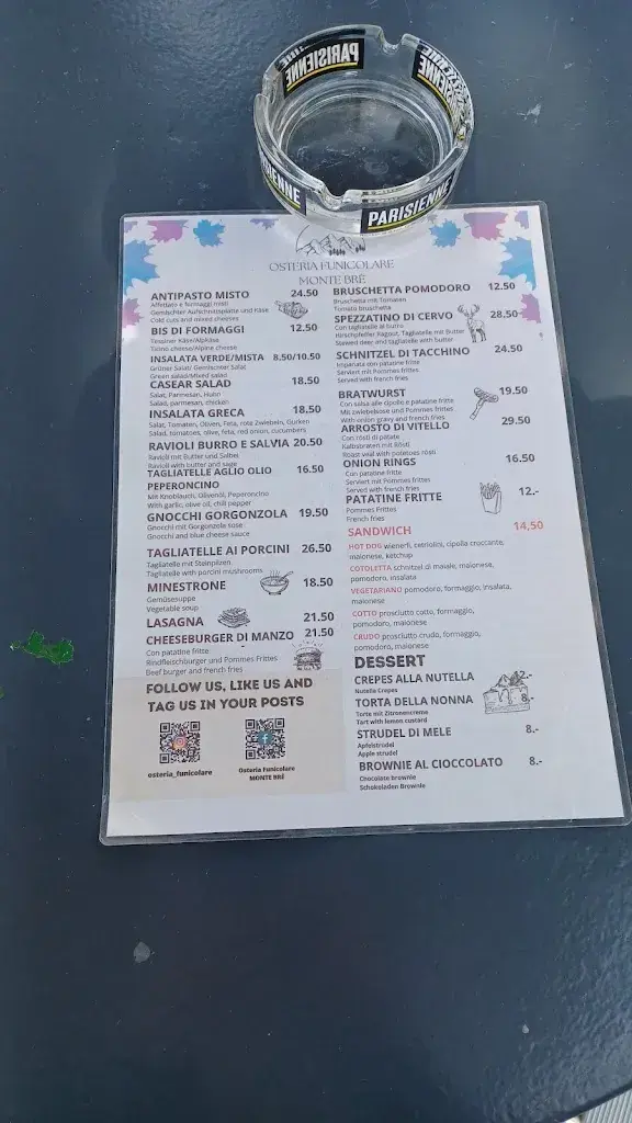 Menu_Osteria Funicolare Monte Brè_Brè sopra Lugano_image_2