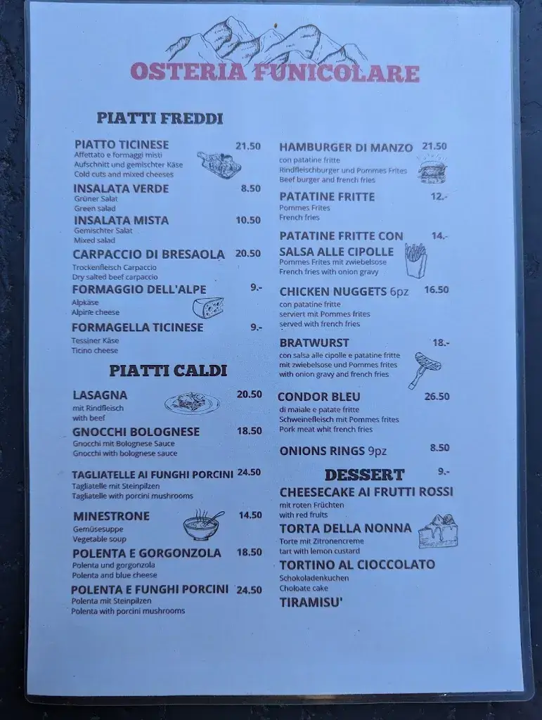 Menu_Osteria Funicolare Monte Brè_Brè sopra Lugano_image_3
